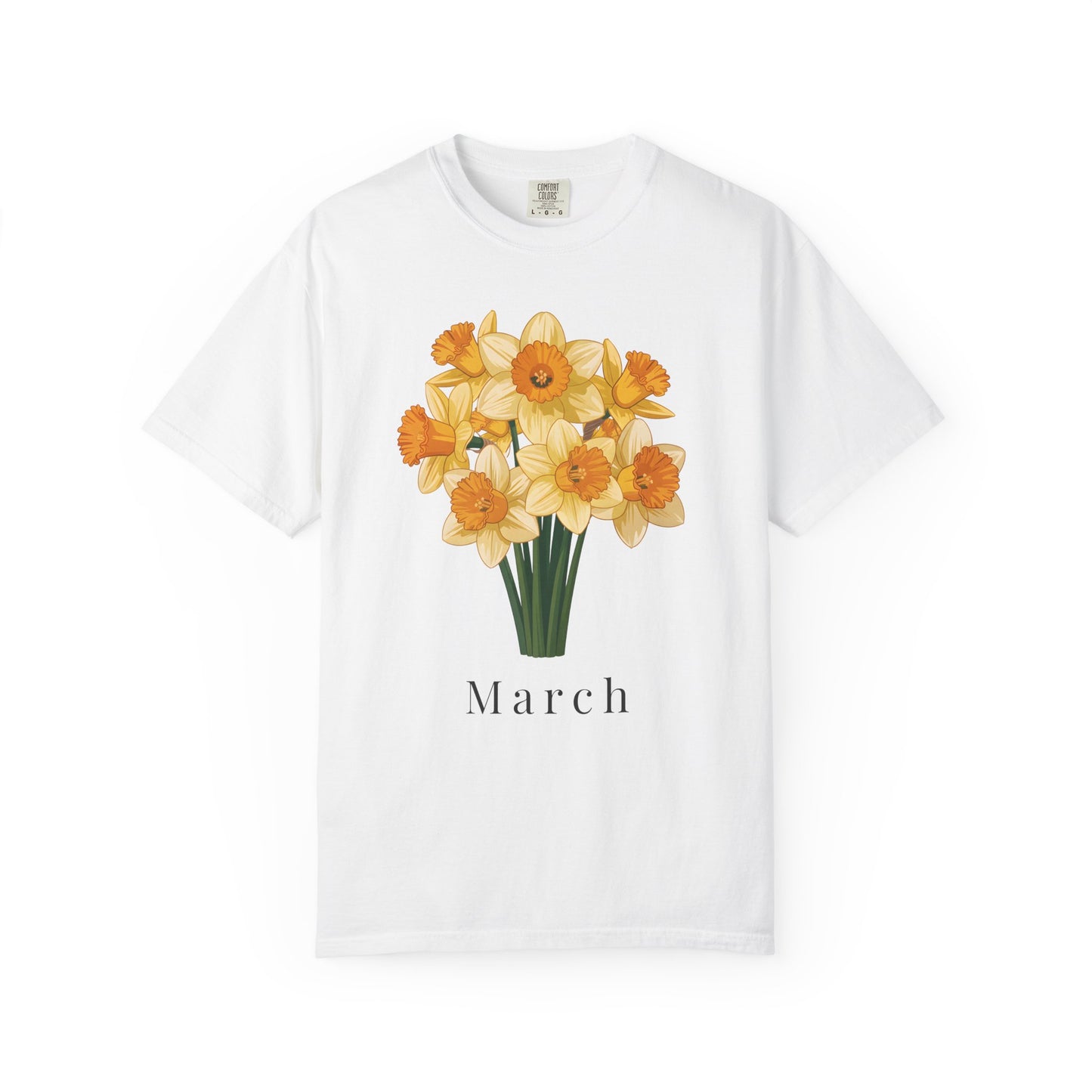 March Birth Flower T-Shirt – Daffodil Floral Birthday Tee for Women - 14794