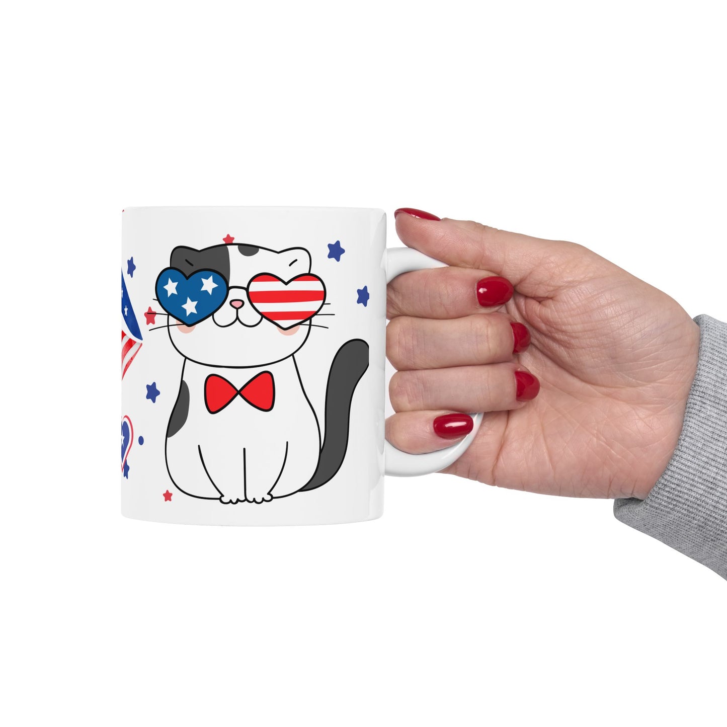 July 4, Cat's Kiss - Ceramic Mug, (11oz, 15oz) - 10586