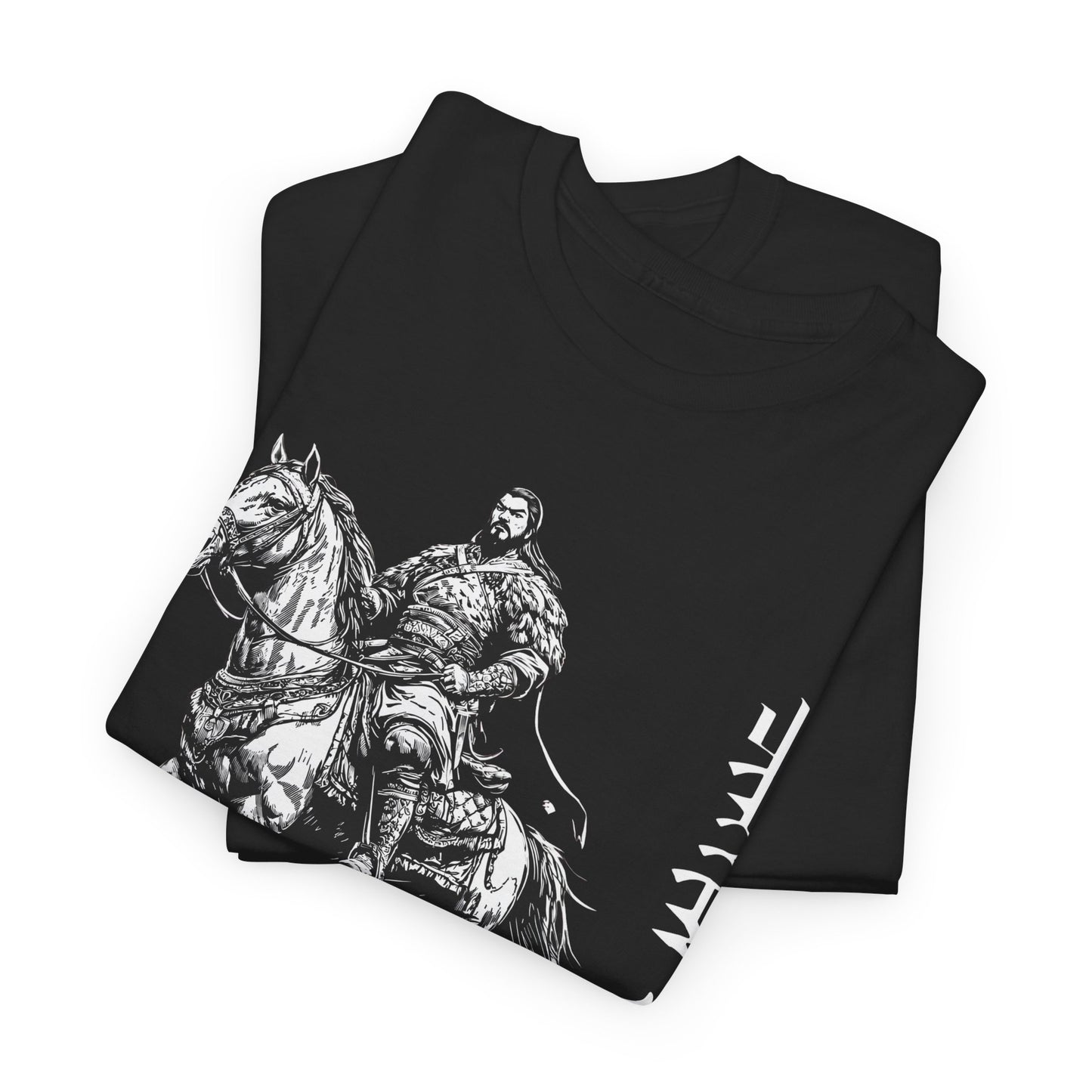 Genghis Khan Horseman Tee – Historical Warrior Graphic T-Shirt - 14914