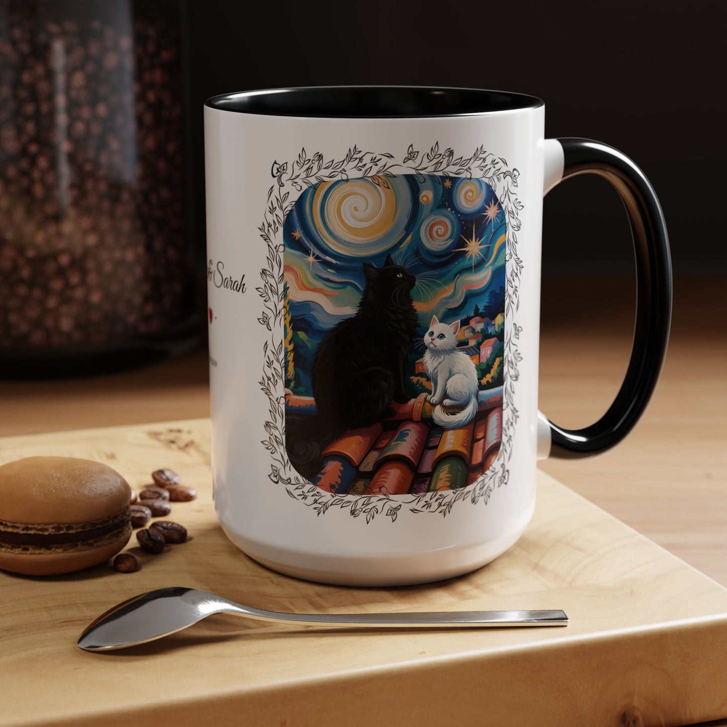 Starry Night Cats Coffee Mug – Van Gogh Inspired Cat Art | Cat Lovers Gift (11oz / 15oz) - 14758