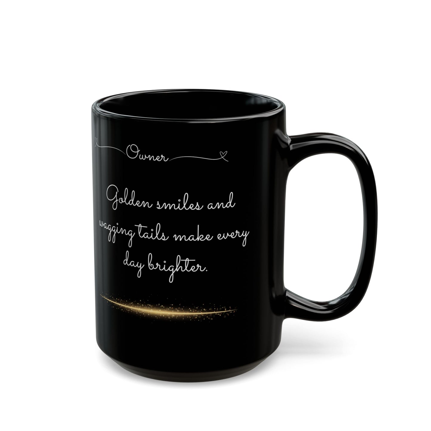 Golden Retriever, Customizable - Ceramic Black Mug (11oz, 15oz) - 10459