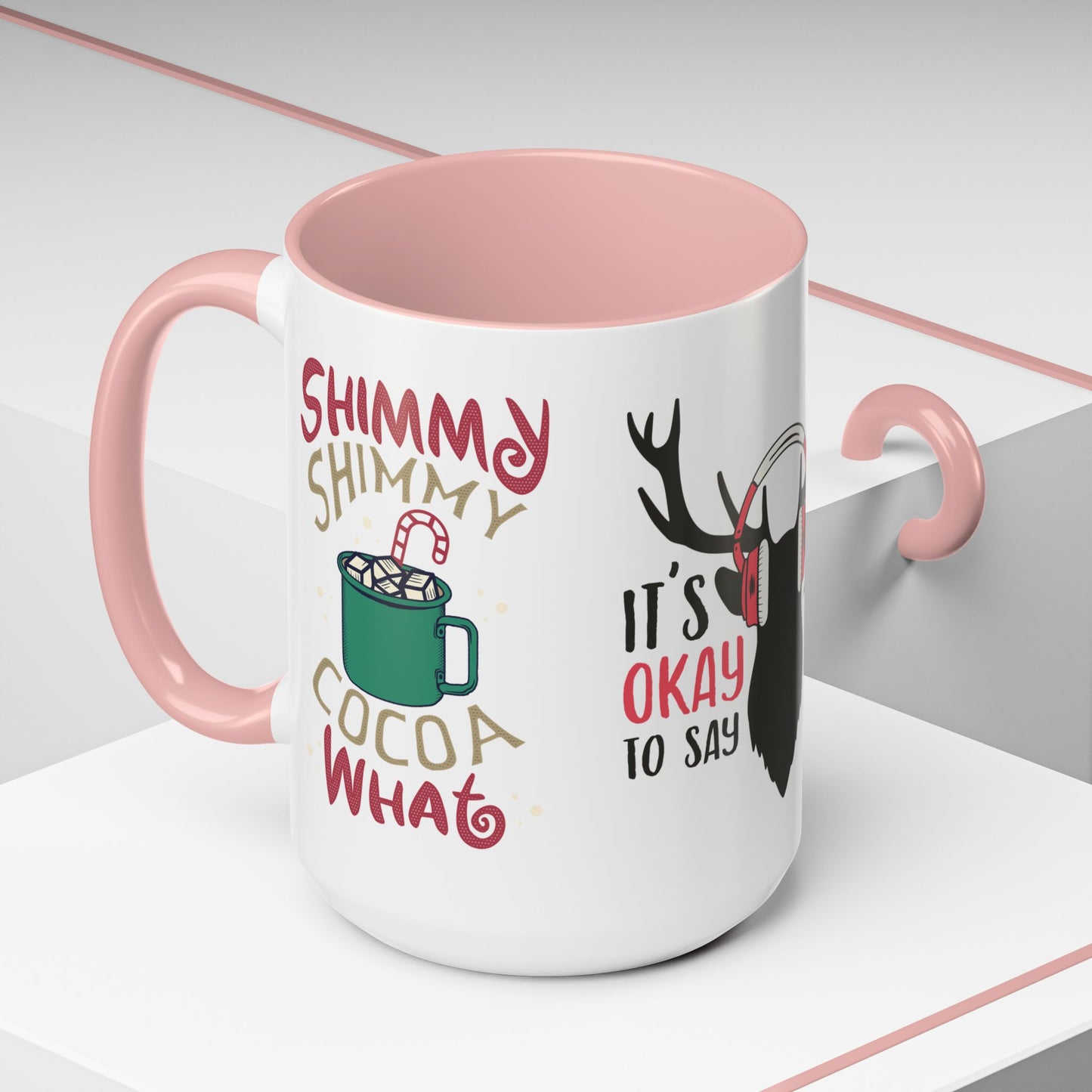 It's Ok To Say Ho Ho! - Accent Coffee Mug (11, 15oz)