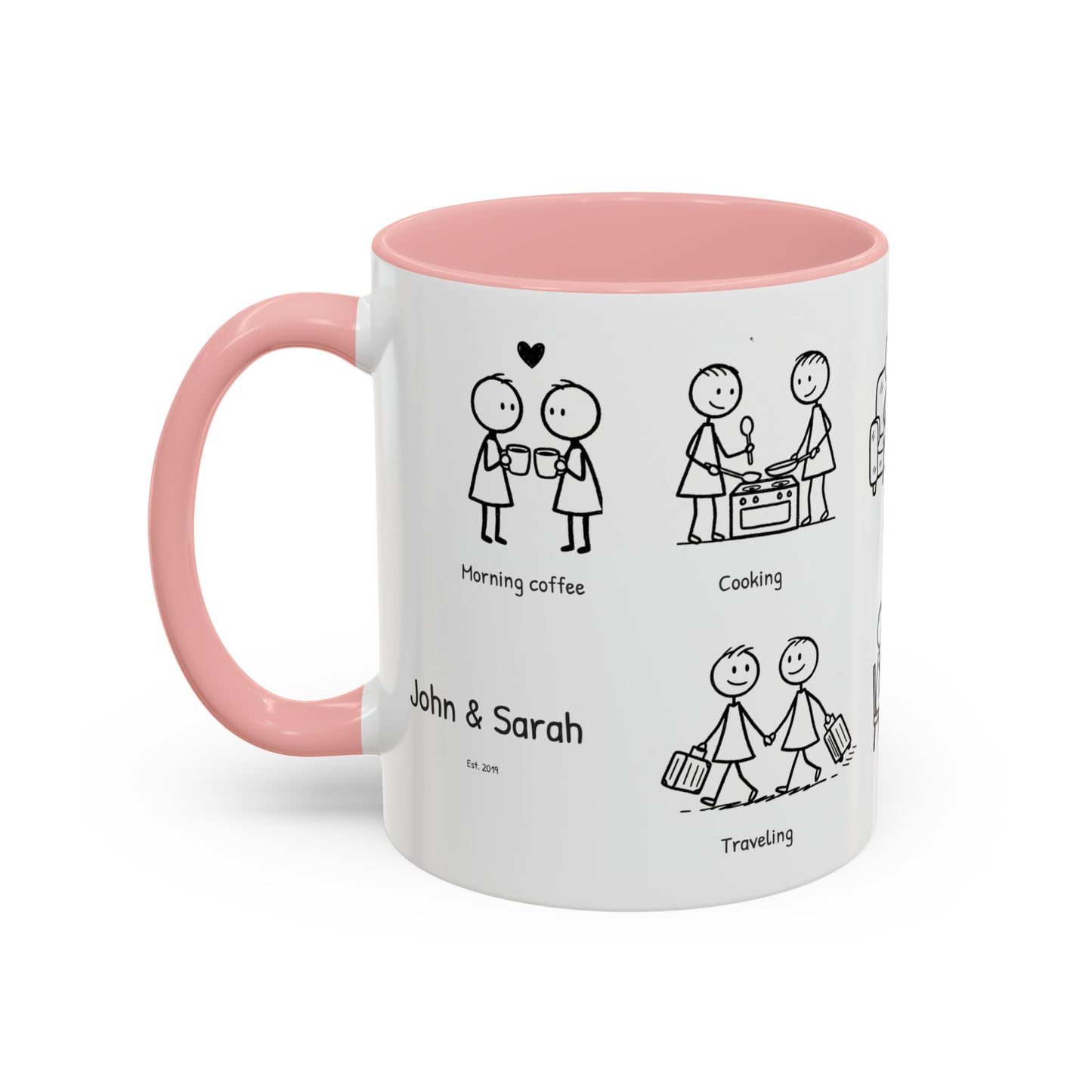 Our Favorite Things to Do Valentine’s Mug – Cozy Couples Illustrated Accent Coffee Mug - 14705