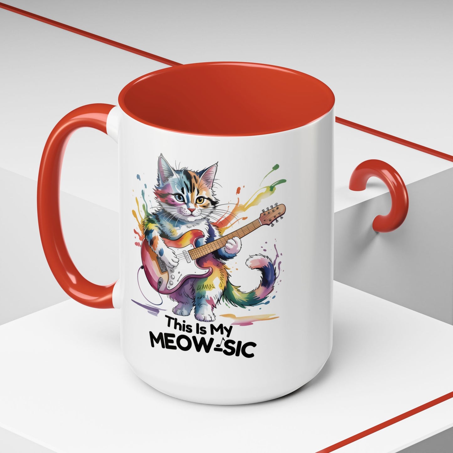 This Is My Meow-sic Cat Mug – Funny Music Lover Coffee Cup Gift for Cat Lovers (11oz / 15oz) - 14808