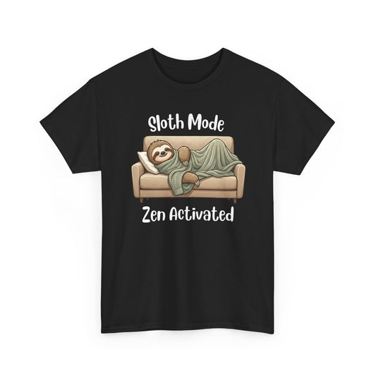 Funny Sloth T-Shirt – “Sloth Mode, Zen Activated” Cute Relaxing Tee - 14844