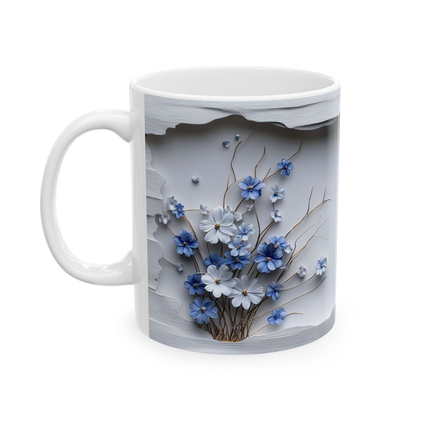 Beautiful Flowers, Vintage  - Ceramic Mug, (11oz, 15oz) - 11480