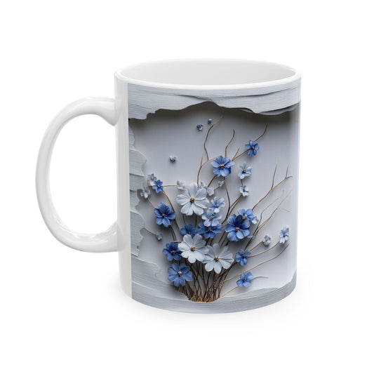 Beautiful Flowers, Vintage  - Ceramic Mug, (11oz, 15oz) - 11480
