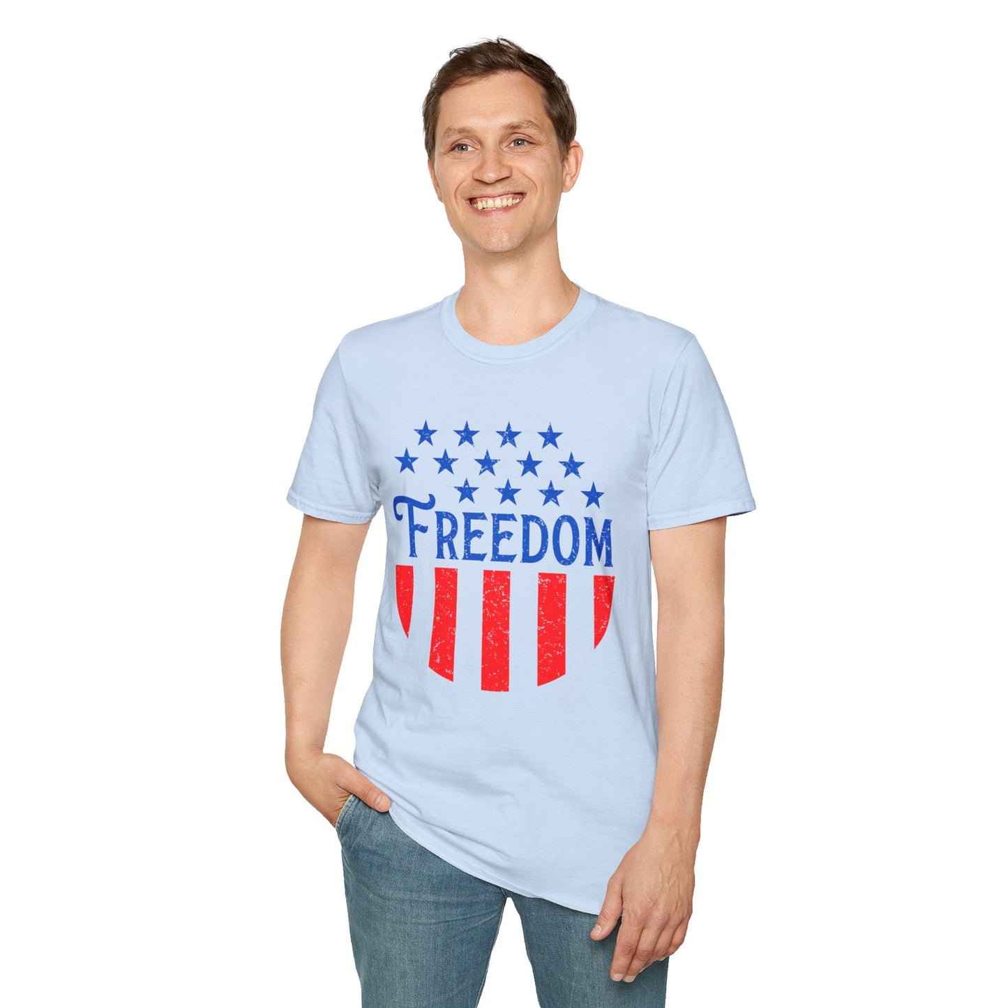 American Freedom Unisex T-Shirt - Patriot Tee, July 4th Celebration, Memorial Day Outfit, Independence Day Gift, Vintage Style Shirt - 13734