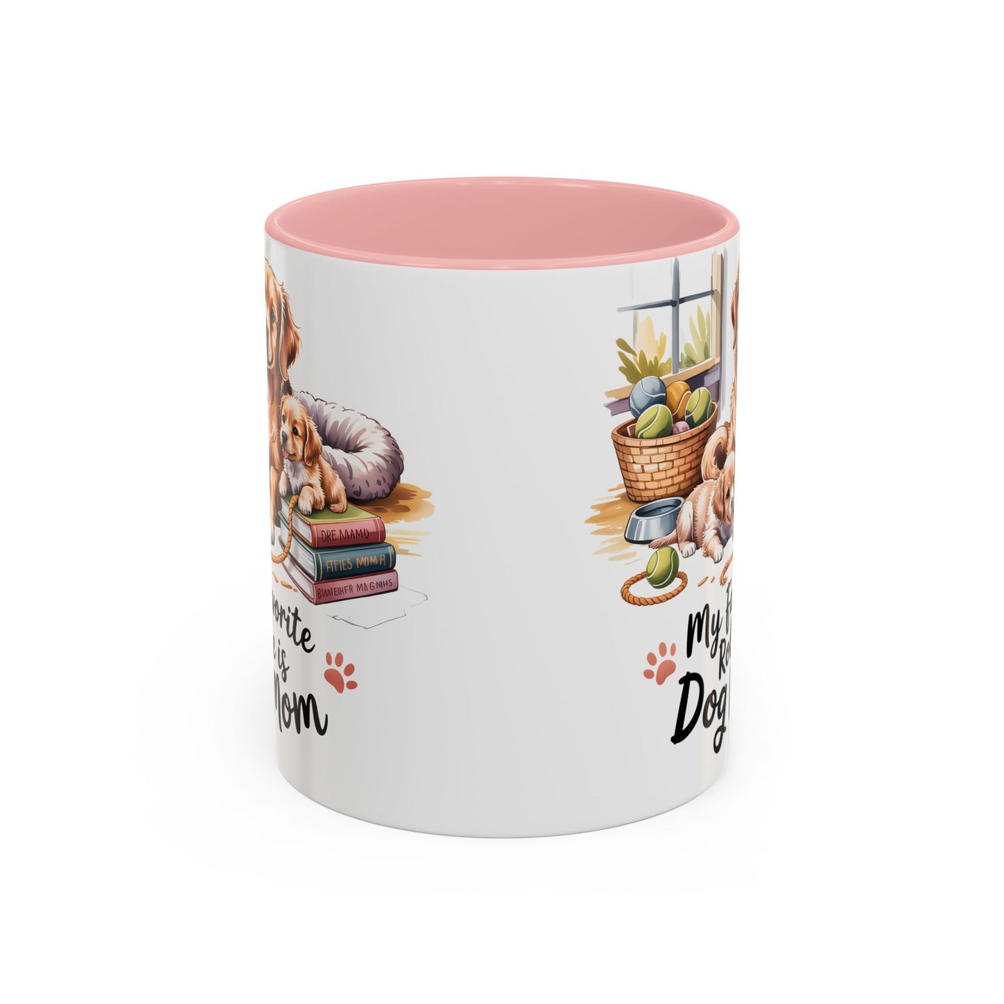 My Favorite Role is Dog Mom Mug – Cute Golden Retriever & Puppies Gift for Dog Lovers, Pet Mom Coffee Cup (11oz / 15oz) - 14799