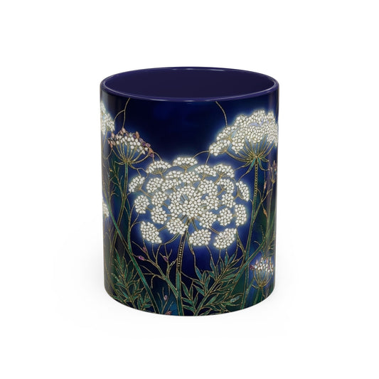 Queen Anne's Lace Floral Coffee Mug — Stained Glass Design (11/15oz) - 14583