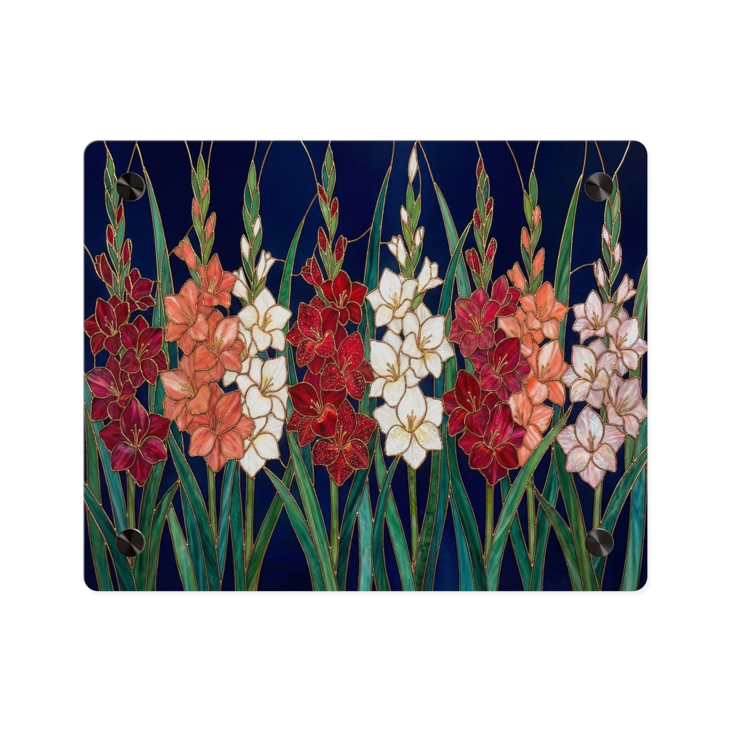 Gladiolus Floral Acrylic Wall Art Panel – Elegant Garden Blooms Home Decor - 14606