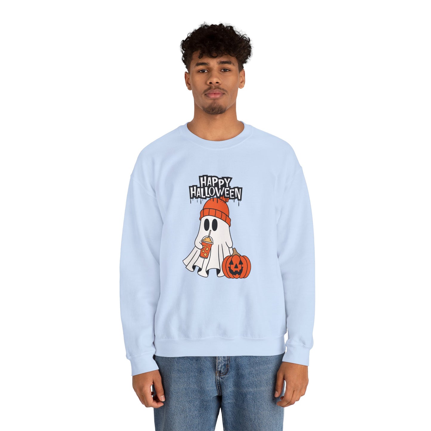 Happy Halloween, Ghost - Unisex Heavy Blend™ Crewneck Sweatshirt