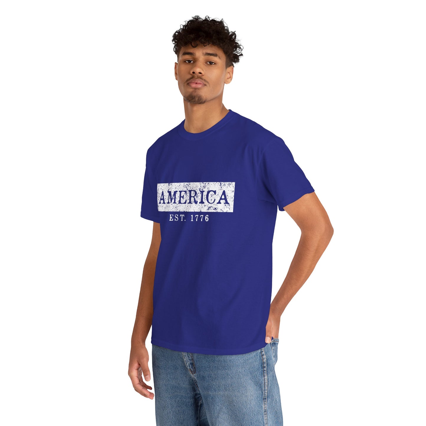 Patriotic Unisex Tee - America EST 1776, Vintage Style Shirt, Independence Day Gift, Casual Wear, Gifts for Him/Her - 13736