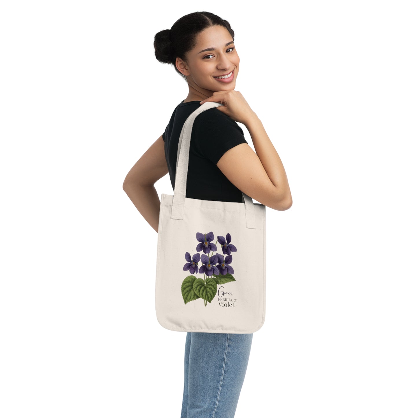 February Violet Birth Flower Tote Bag - 14694