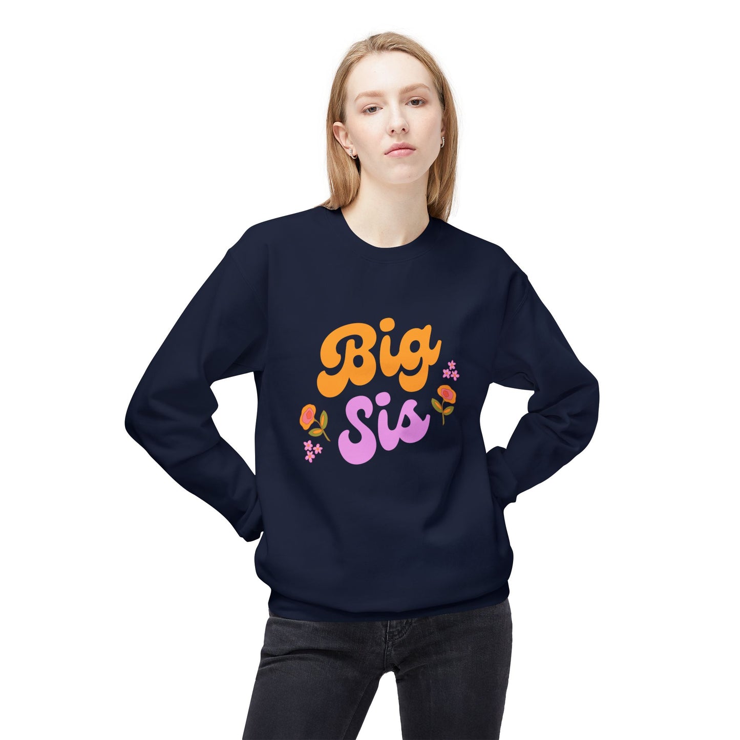 Big Sis - Unisex Midweight Softstyle Fleece Crewneck Sweatshirt - 11808