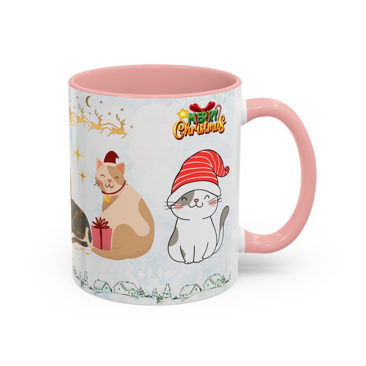 Merry Christmas, Cats - Accent Coffee Mug (11, 15oz)