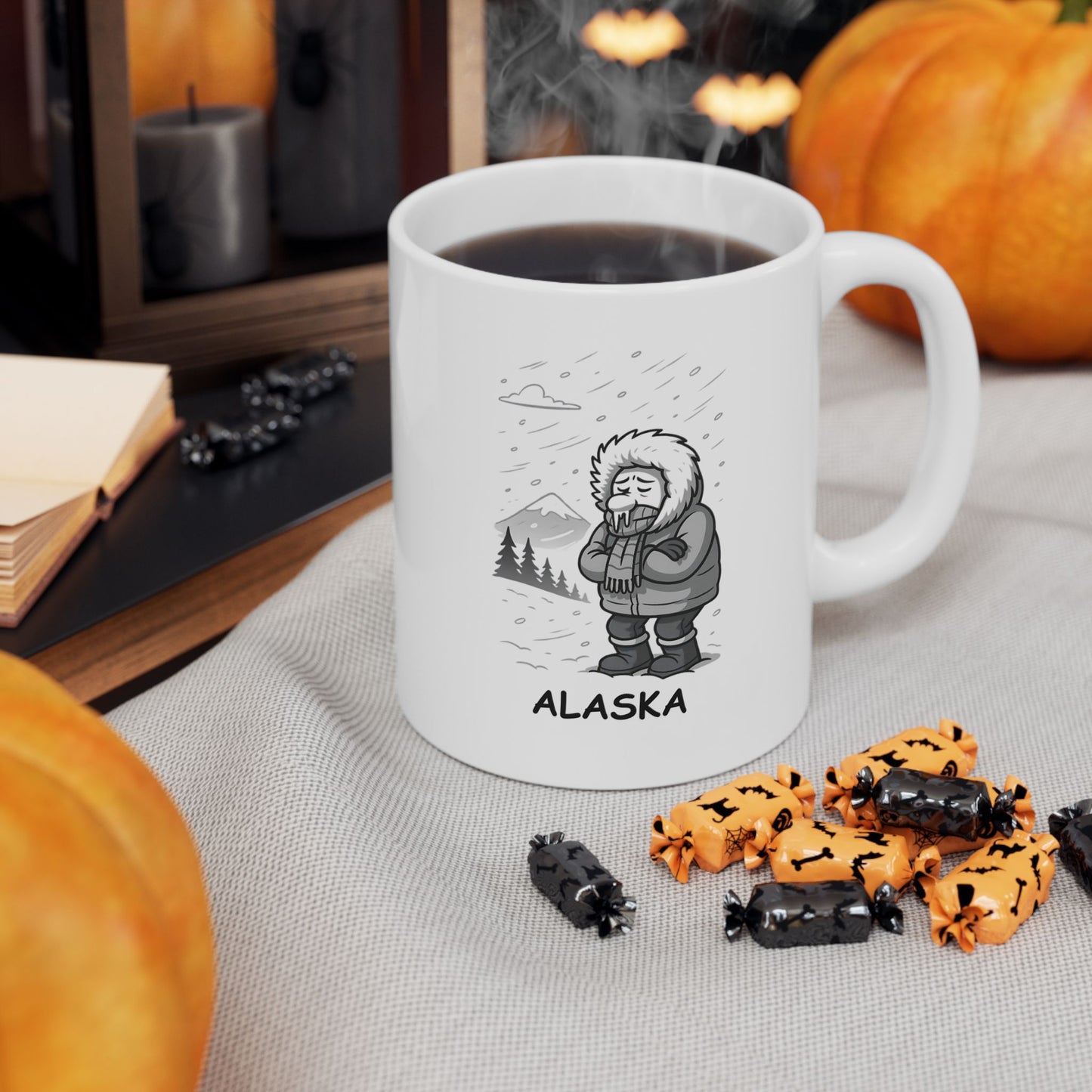 "Alaska: Where ‘fresh air’ is a synonym for ‘frostbite.’" Ceramic Mug - 13058