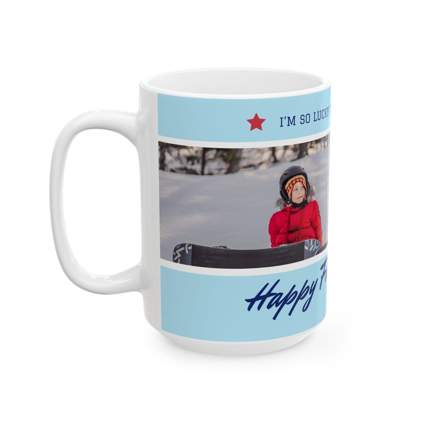 Personalized Father's Day Ceramic Coffee Mug, Custom Photo Mug for Dad, Family Gift, Birthday Present, Unique Mug for Men - 14056