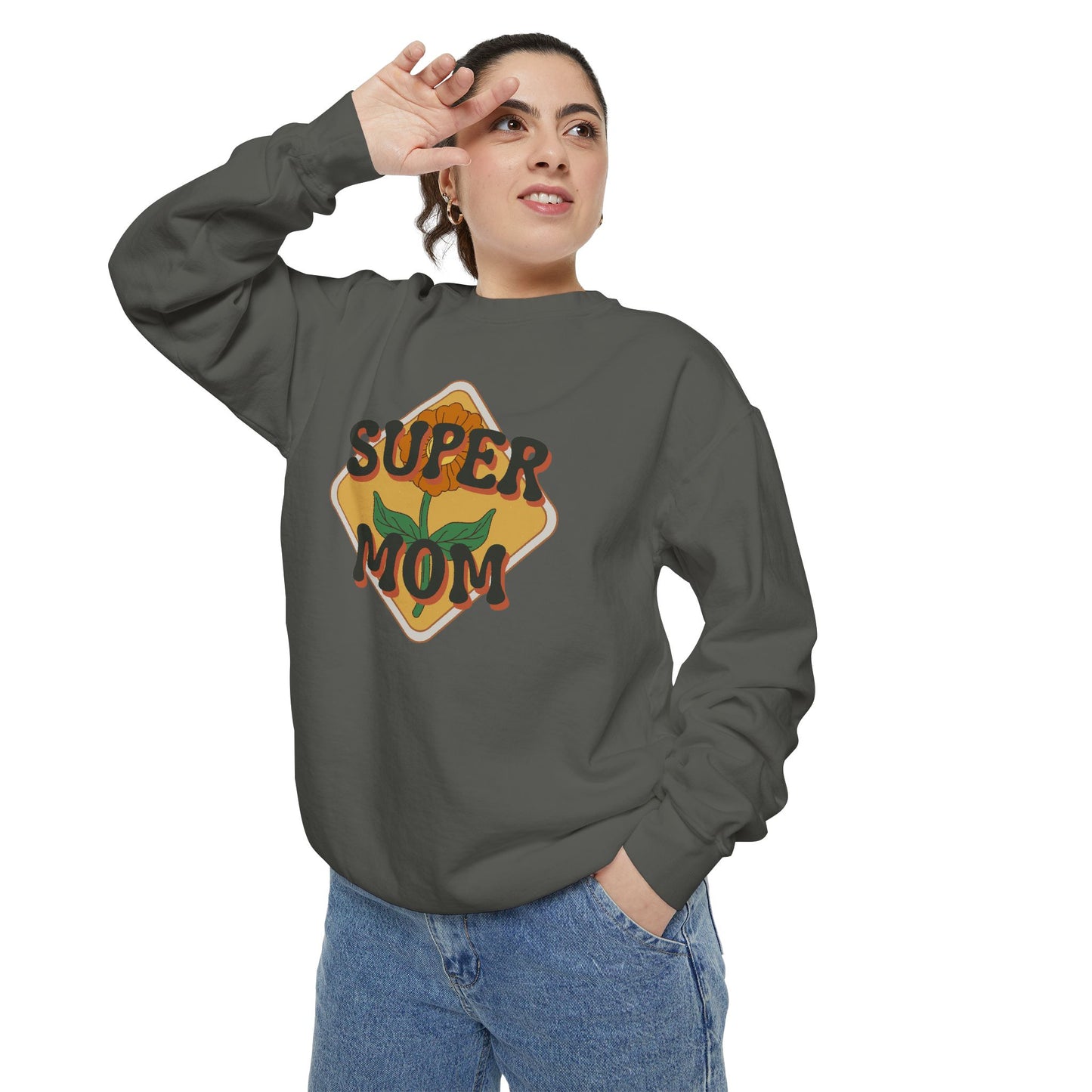 Super Mom Unisex Garment-Dyed Sweatshirt - 11888