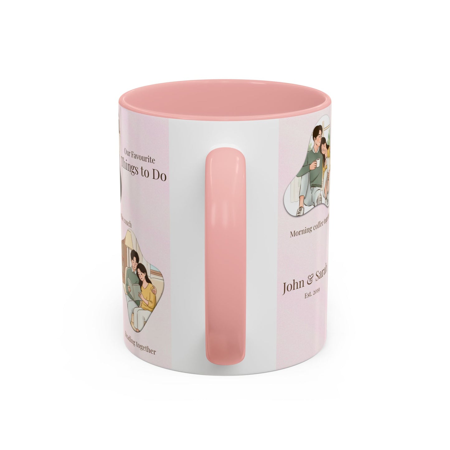 Our Favorite Things to Do Valentine’s Mug – Cozy Couples Illustrated Accent Coffee Mug - 14703