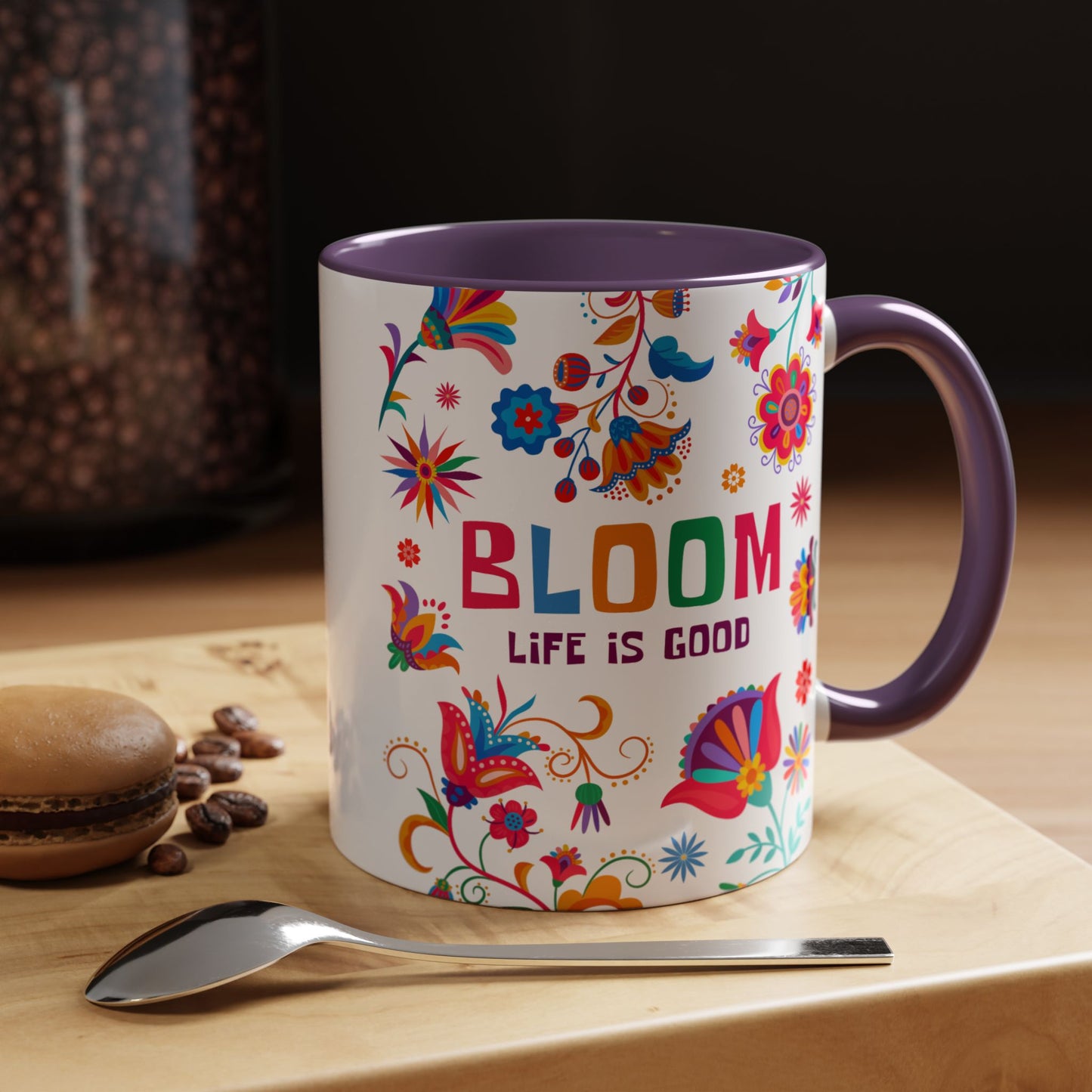 Colorful Floral Accent Coffee Mug - Bloom Life is Good - 14082