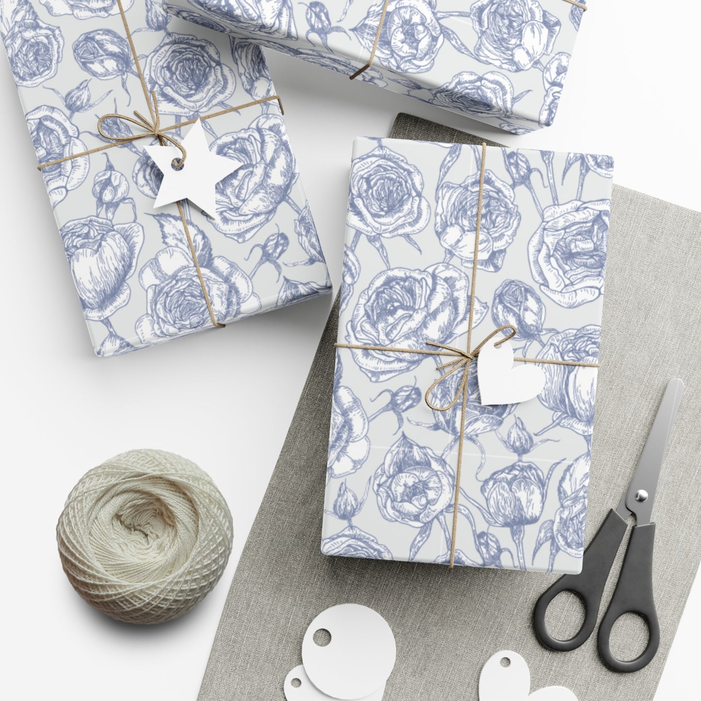 Vintage Blue Flowers - Gift Wrap Papers - 10314