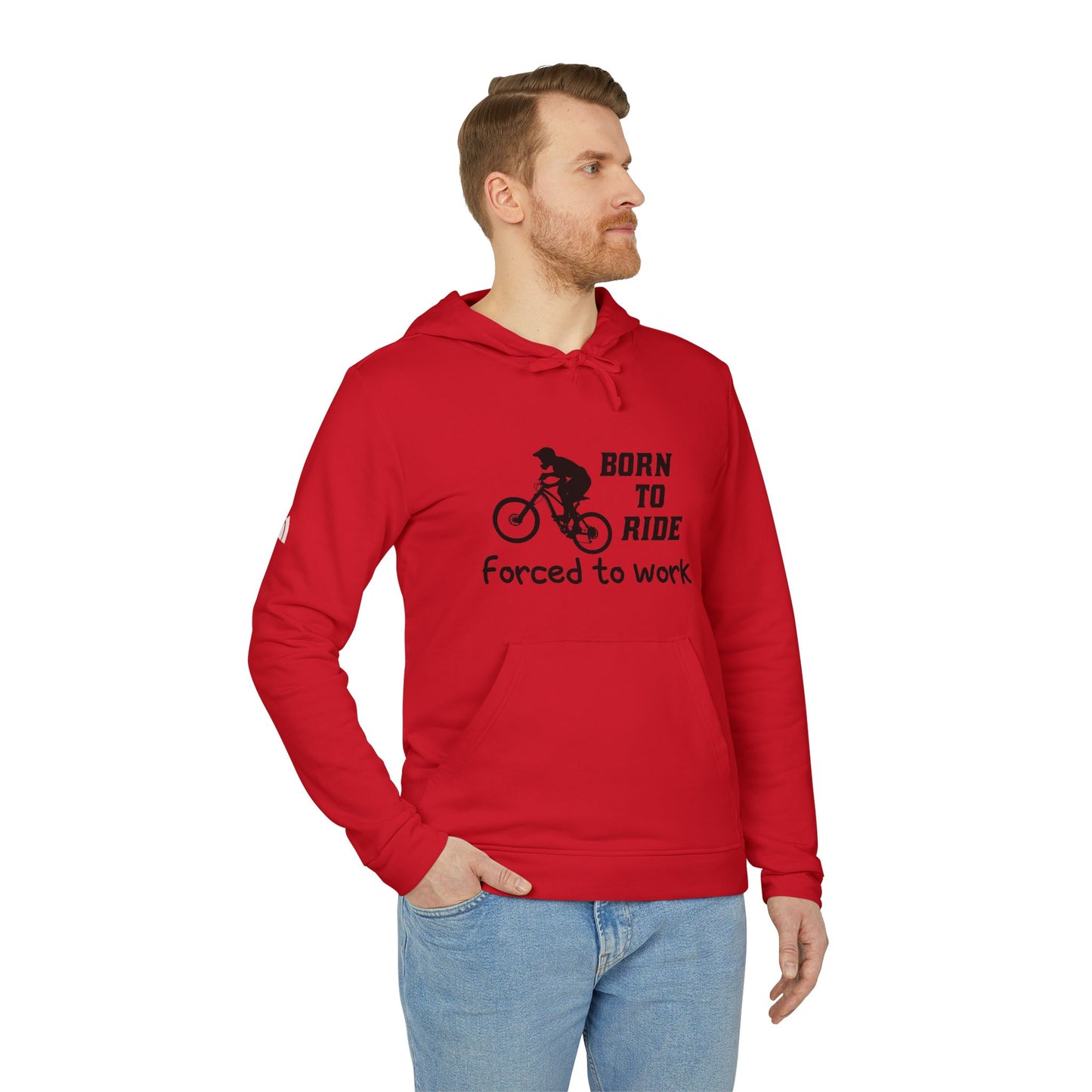 Born To Ride, Forced To Work - Adidas Unisex Fleece Hoodie