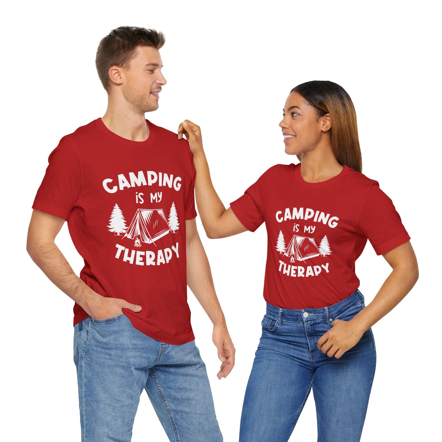 Camping Is My Therapy - Unisex Jersey Short Sleeve Tee