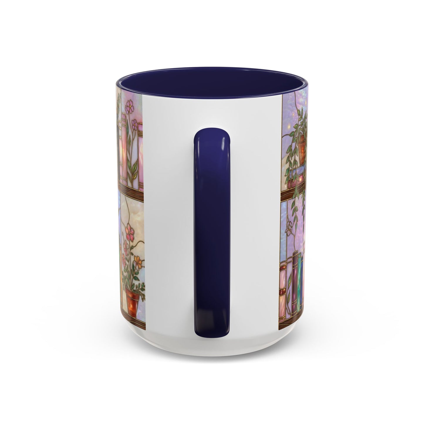 Magic Book Shelf Accent Coffee Mug — Stained Glass Design (11/15 oz) - 14529