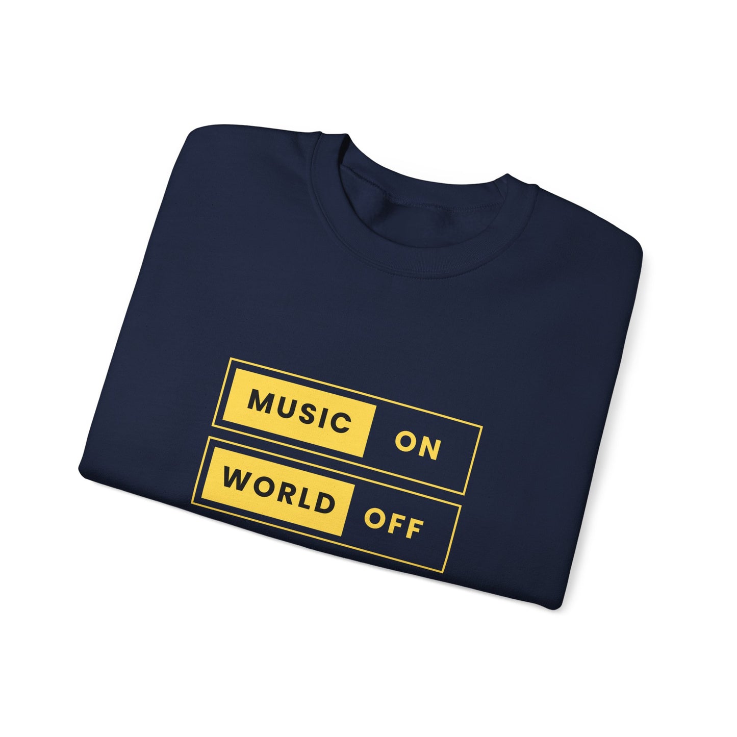 Music On, World Off - Unisex Heavy Blend™ Crewneck Sweatshirt - 10603