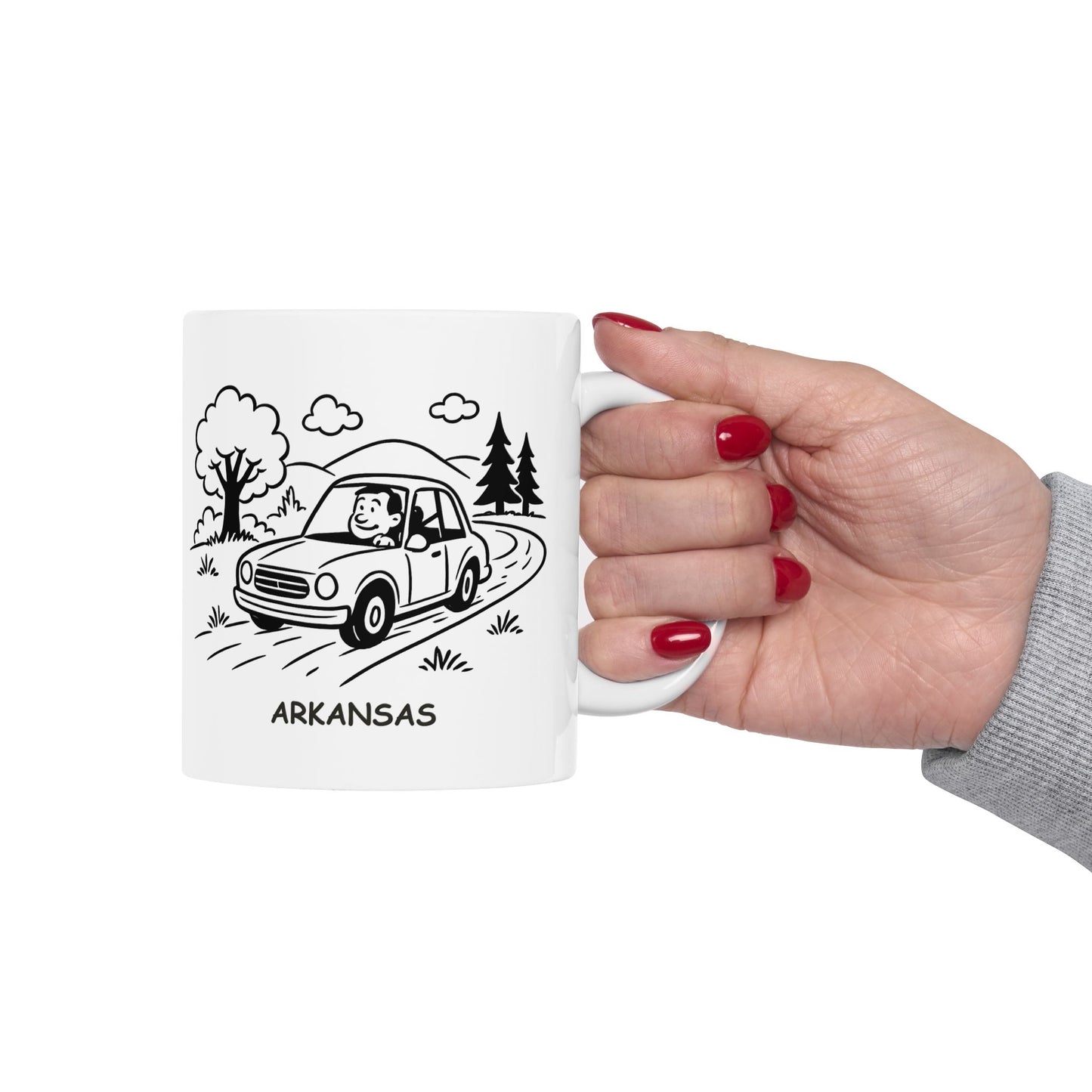 "In Arkansas, it’s not the destination, it’s the backroads you take to get there." Ceramic Mug - 13346