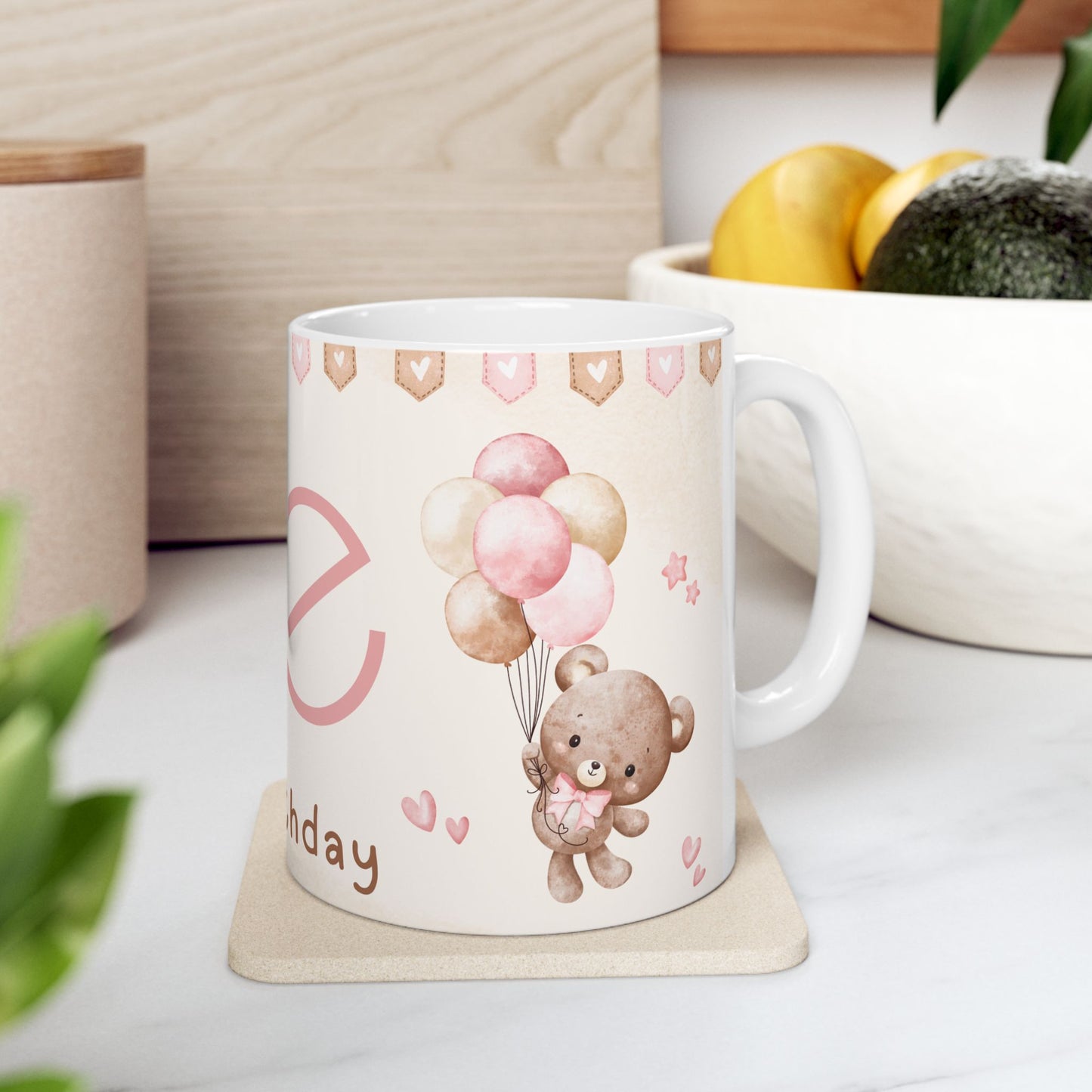 Cute Birthday Ceramic Mug, 1st Birthday Mug, Baby Shower Gift, Customizable Gift, Kids Mug - 13995