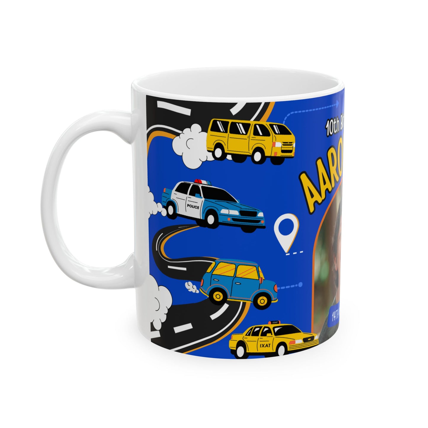 Happy Birthday, Car-Loving Boy, Details Customizable - Ceramic Mug, (11oz, 15oz) - 11236