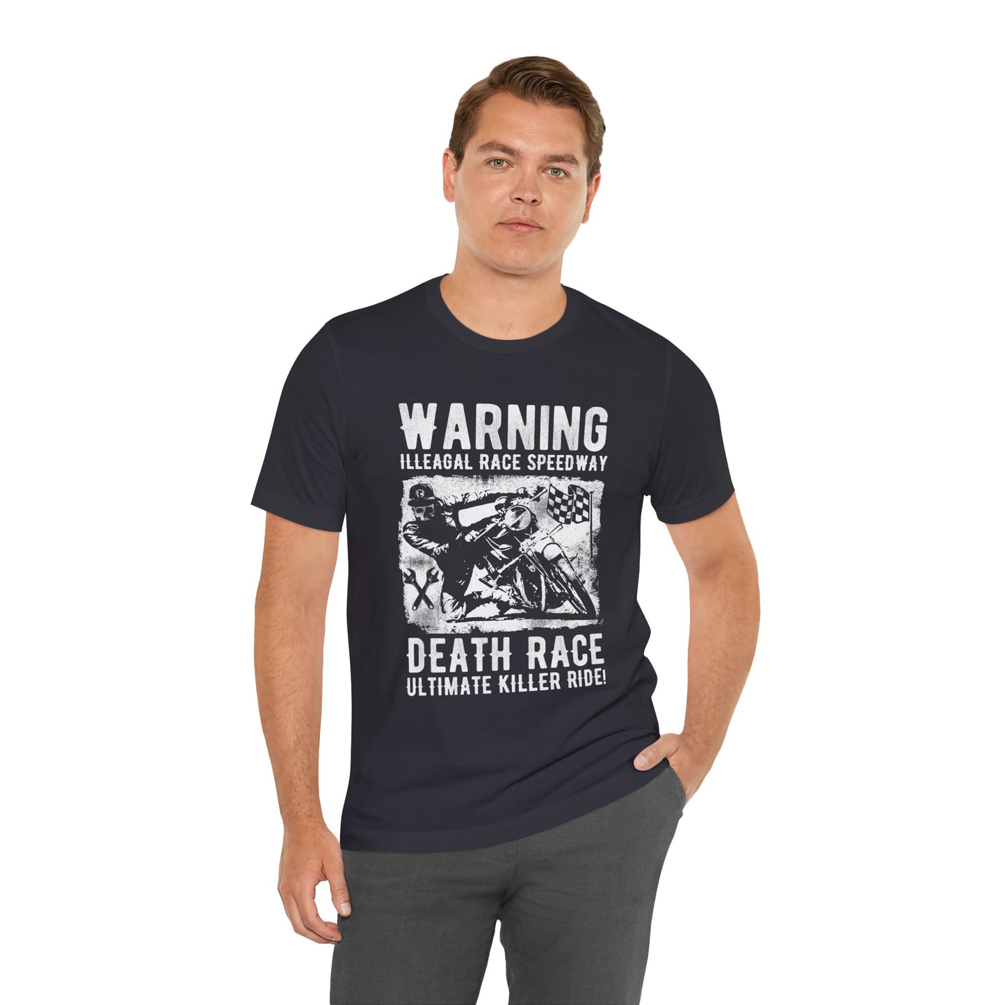 Warning: Illegal Race Speedway- Unisex Jersey Short Sleeve Tee - 13406