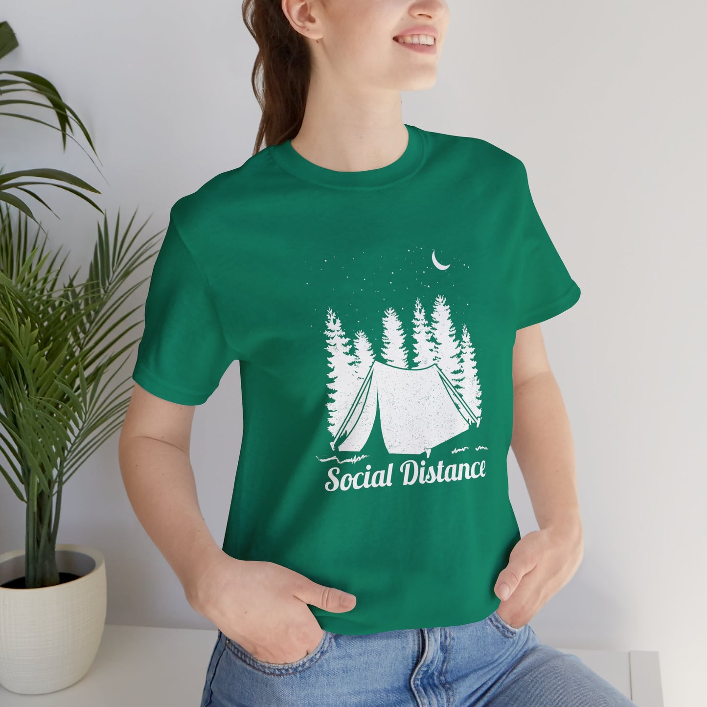 Camping: Social Distance - Unisex Jersey Short Sleeve Tee