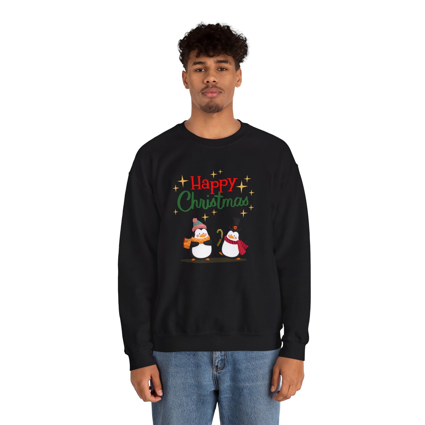 2 Penguins: Happy Christmas - Unisex Heavy Blend™ Crewneck Sweatshirt