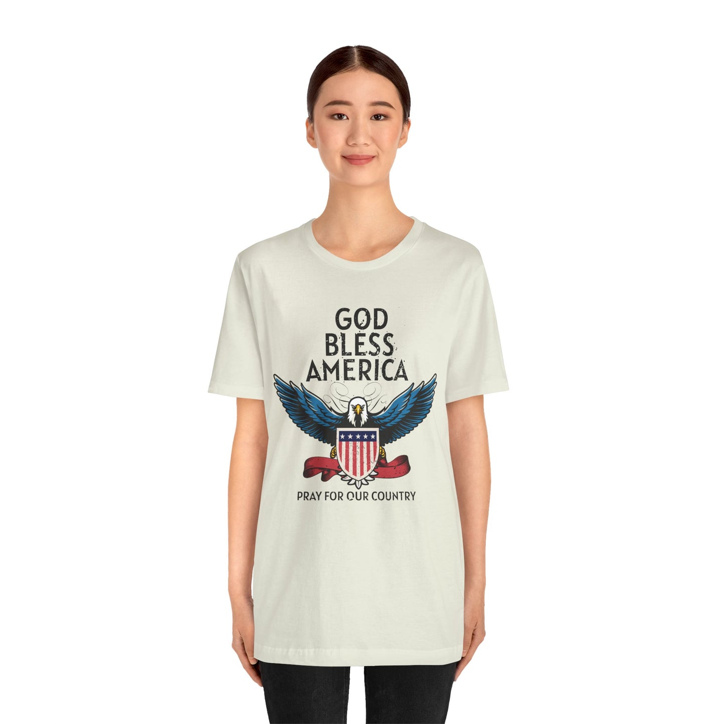 God Bless America Unisex Tee | Patriotic Shirt, American Eagle Design, Casual Wear, Independence Day, Gifts for Veterans - 13786