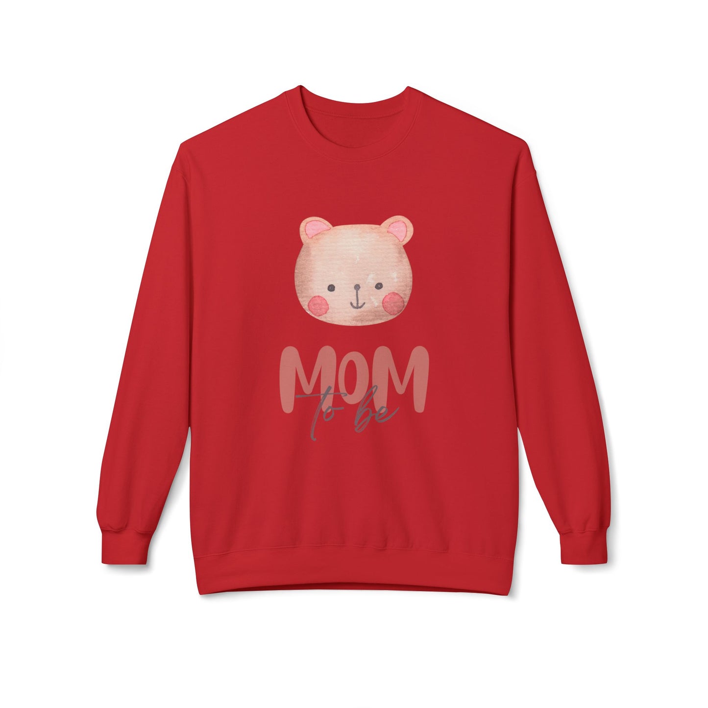 Mom To Be Bear Sweatshirt | Unisex Midweight Fleece Crewneck - 11840