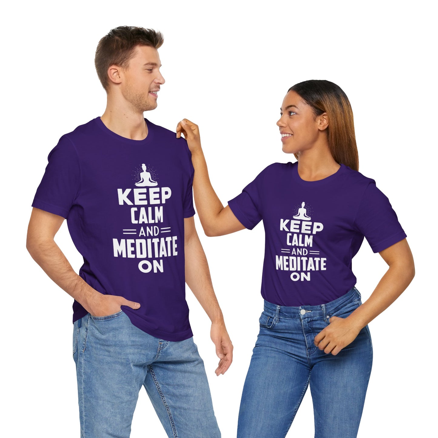 Yoga: Keep Calm And Meditate On - Unisex Jersey Short Sleeve Tee