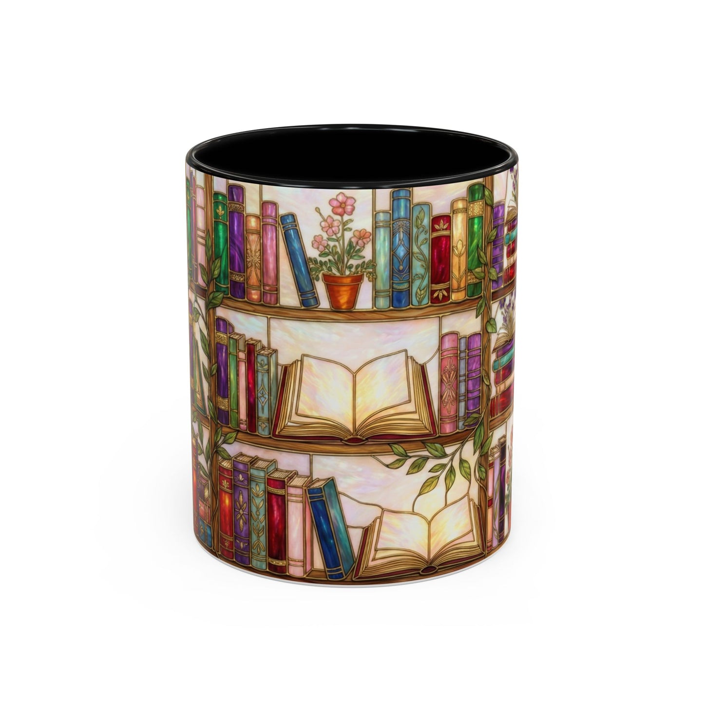 Bookish Accent Coffee Mug — Stained Glass Design (11/15 oz) - 14528