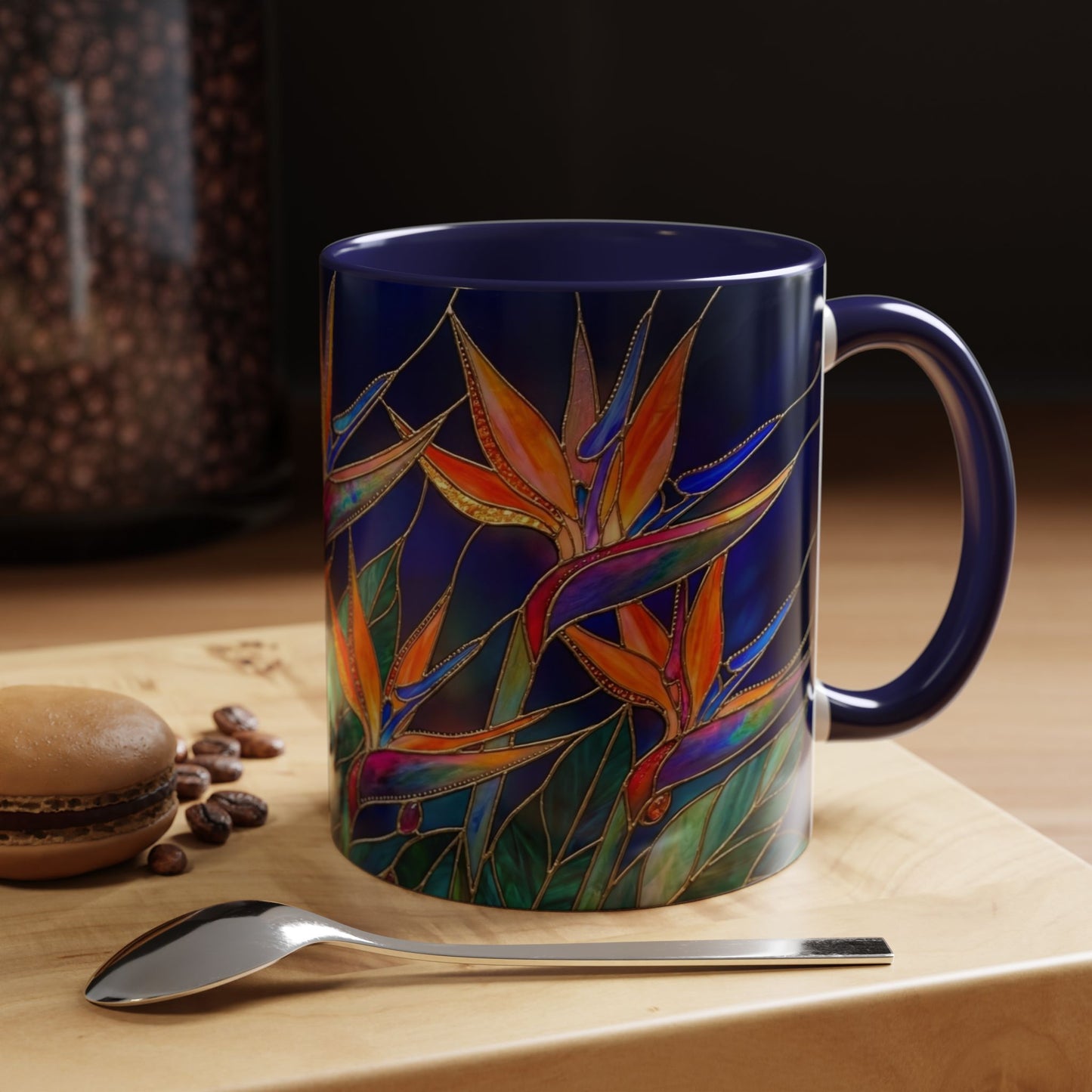 Bird of Paradise Floral Coffee Mug — Stained Glass Design 11/15oz - 14556