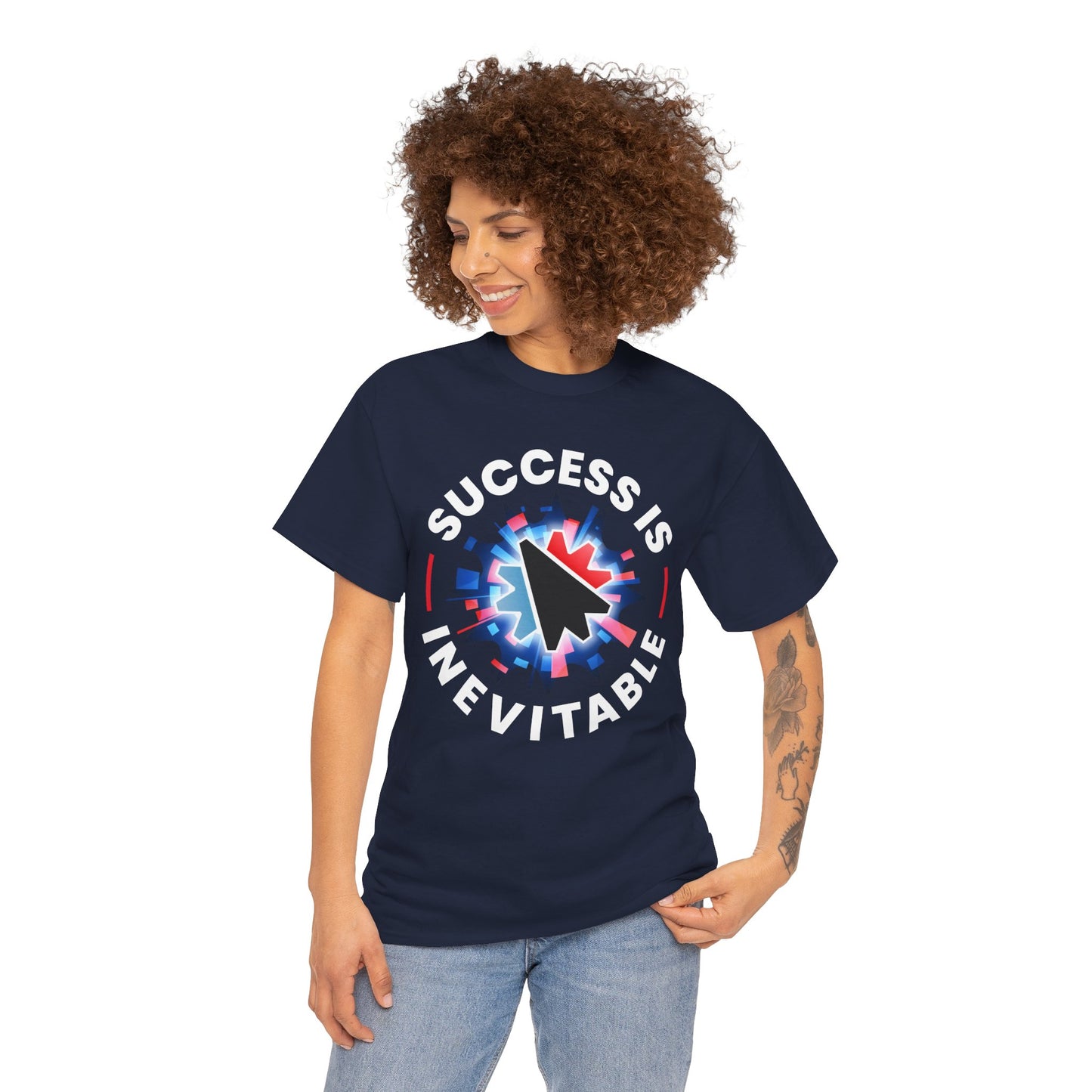 Success Is Inevitable T-Shirt – Motivational Graphic Tee with Cursor Design - 14884