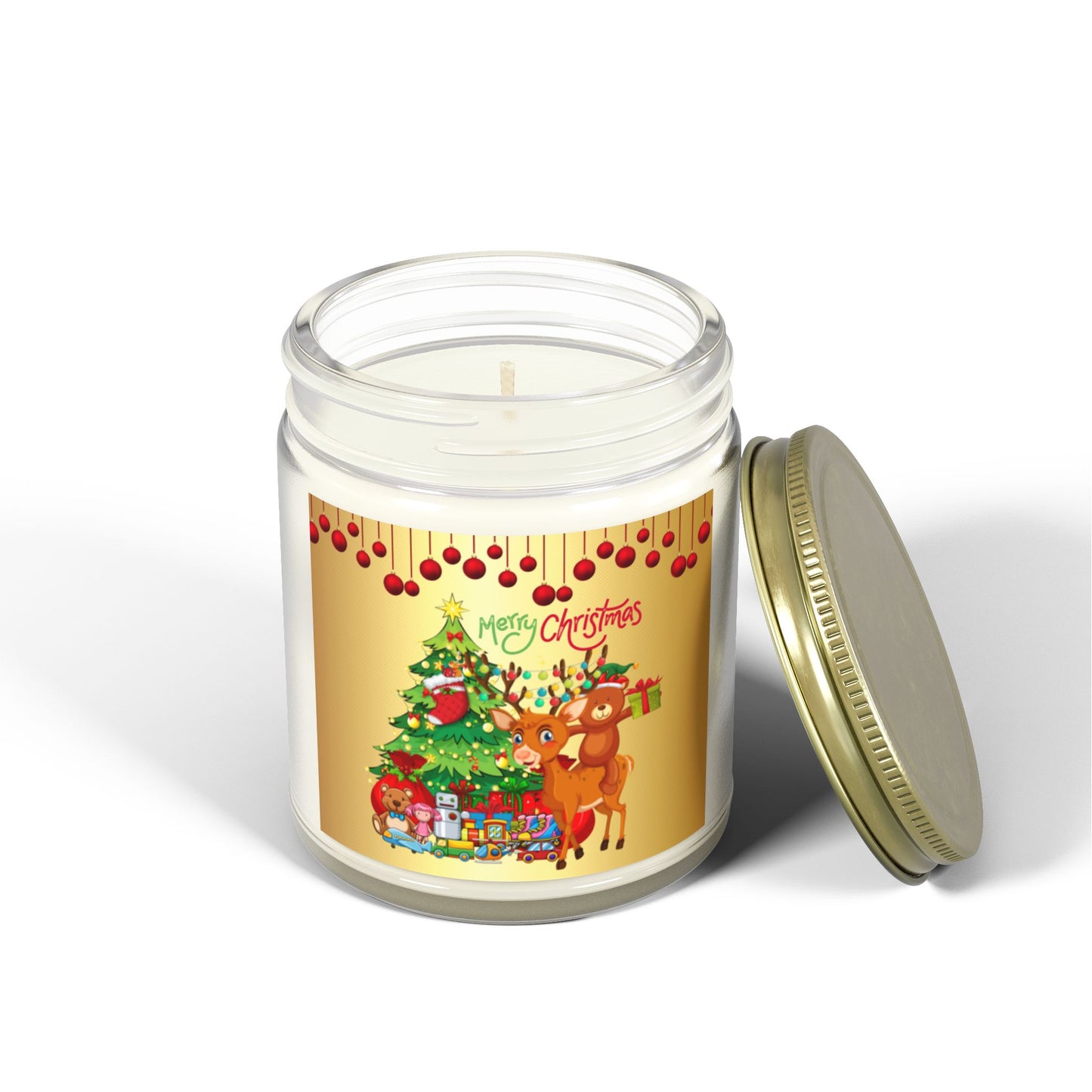 Merry Christmas - Scented Candles, Coconut Apricot Wax (4oz, 9oz)