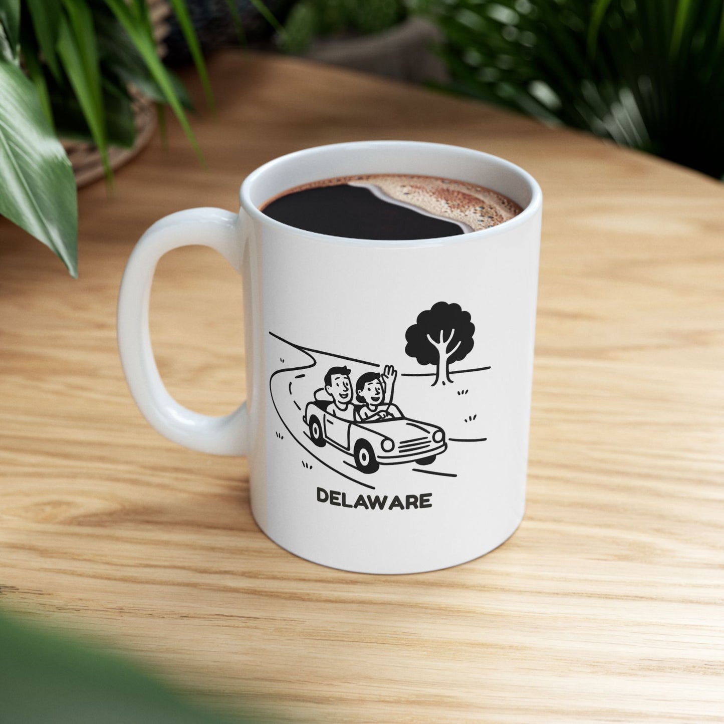 "Delaware: Where the roads are short and the good times are long." Ceramic Mug - 14122