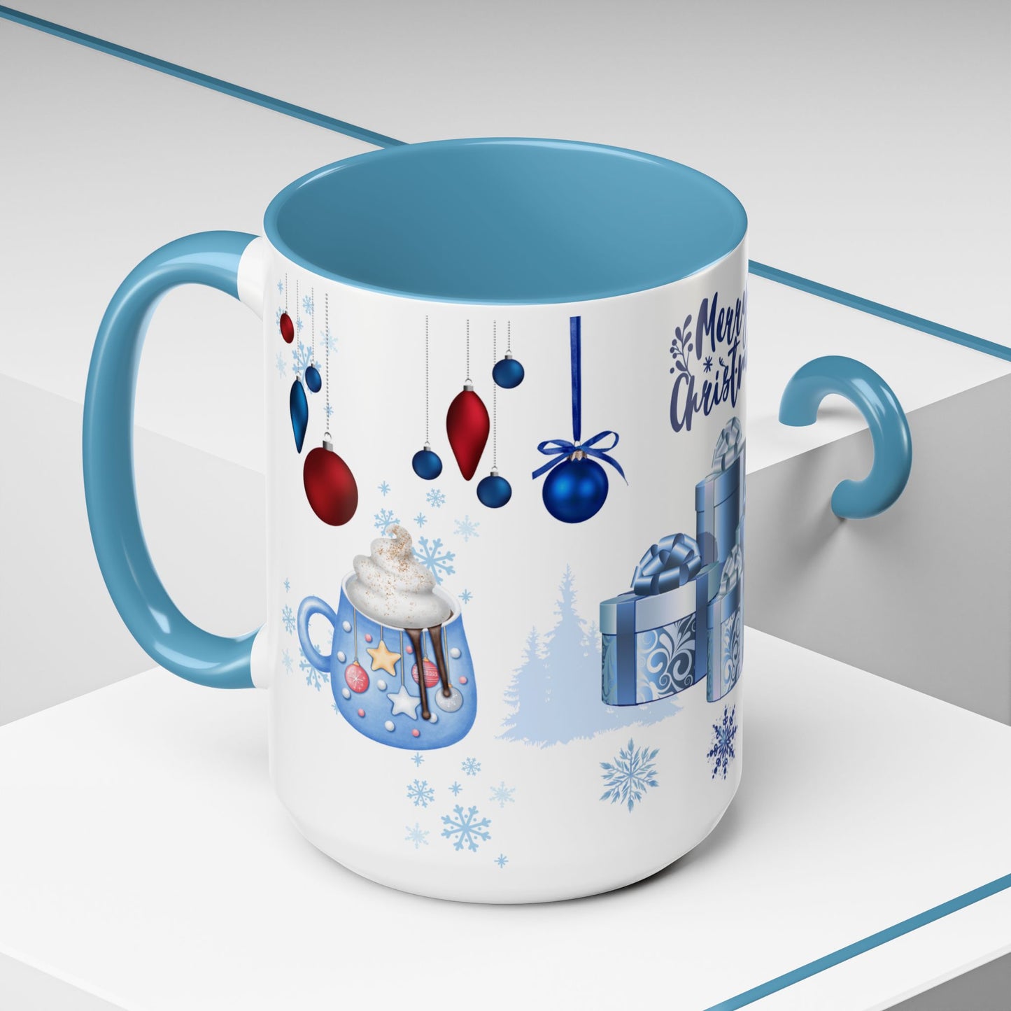 Blue Christmas - Accent Coffee Mug (11, 15oz)