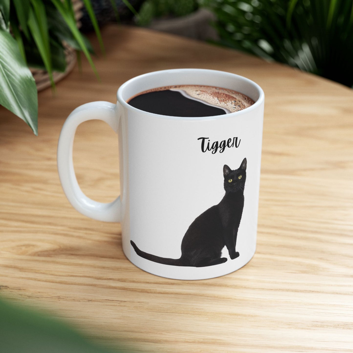 Black Cat Ceramic Mug - Perfect Gift for Cat Lovers, Cute Pet Mug, Funny Kitchen Decor, Coffee Lovers' Favorite - 14197