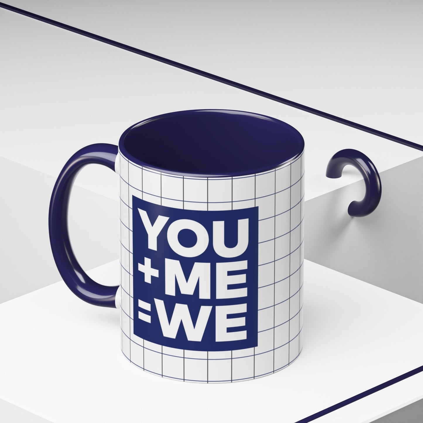 You+Me=We, I Love You, Couple's Photo Customizable - Accent Coffee Mug (11, 15oz) - 11077