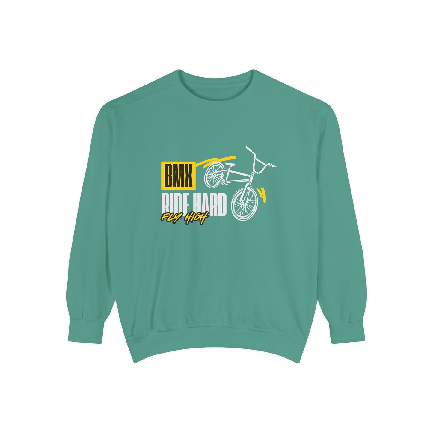 BMX, Ride Hard, Fly High - Unisex Garment-Dyed Sweatshirt - 10684