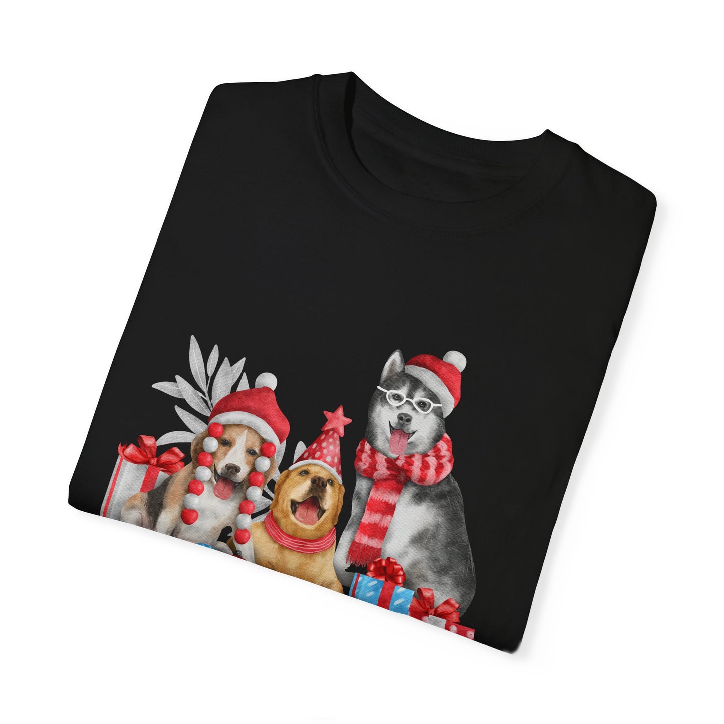 Dogs, Merry Christmas - Unisex Garment-Dyed T-shirt - 10284