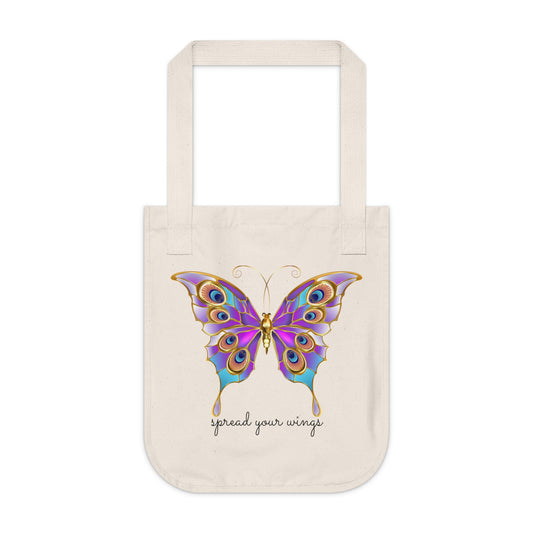 Organic Canvas Tote Bag | Butterfly  Lovers